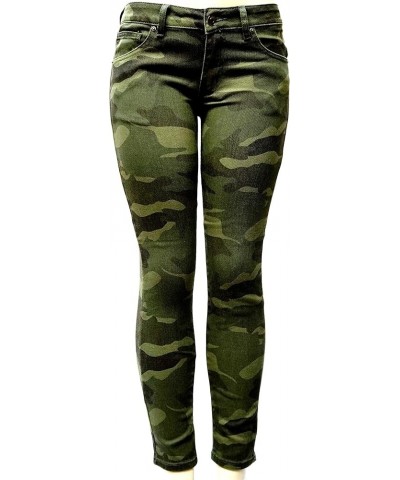 Jack David Rue21 Juniors Plus Womens Army Camouflage/Blue Denim Jeans Stretch Skinny Ripped Distressed Jean Pants Rue21 Army ...