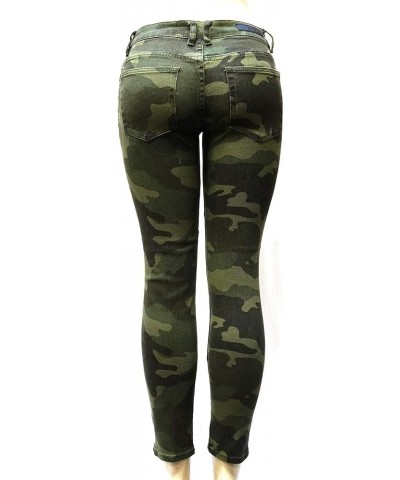 Jack David Rue21 Juniors Plus Womens Army Camouflage/Blue Denim Jeans Stretch Skinny Ripped Distressed Jean Pants Rue21 Army ...