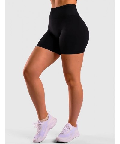 Women Butt Scrunch Workout Shorts Seamless High Waisted Amplify Gym Yoga Athletic Booty Shorts 1 Black $11.03 Activewear