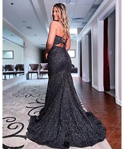 Two-Pieces Mermaid Shimmer Prom Dresses Party Skirt for Women Glittery Cocktail Evening Gowns Casual Party Dresses Peacock Bl...