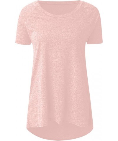 Tunics for Women to Wear With Leggings Short Sleeve Shirts High Low Blouses Loose Flowy Shirts Plus Size.S-5XL A-pink/2 $6.75...