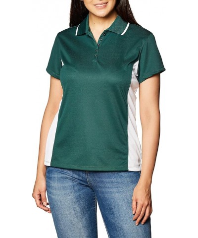 Women's Classic Wicking Polo Forest Green White $7.12 Shirts