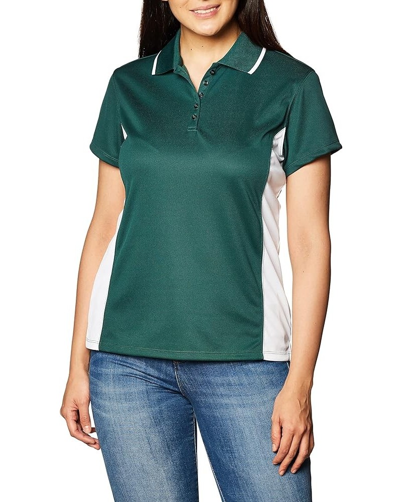 Women's Classic Wicking Polo Forest Green White $7.12 Shirts