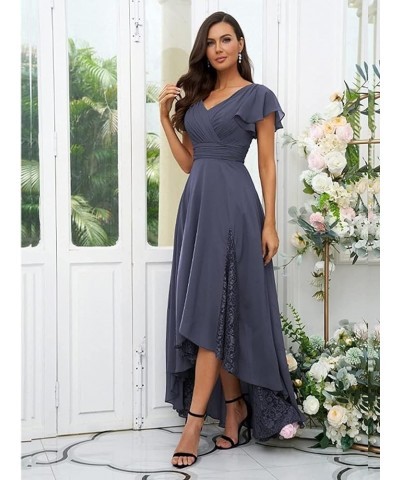 Cold Shoulder Chiffon Bridesmaid Dress Long V Neck Pleated Formal Dresses with Pockets for Women Wedding TN066 Teal $30.24 Dr...