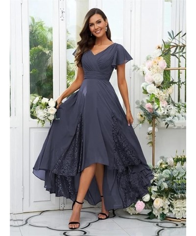 Cold Shoulder Chiffon Bridesmaid Dress Long V Neck Pleated Formal Dresses with Pockets for Women Wedding TN066 Teal $30.24 Dr...