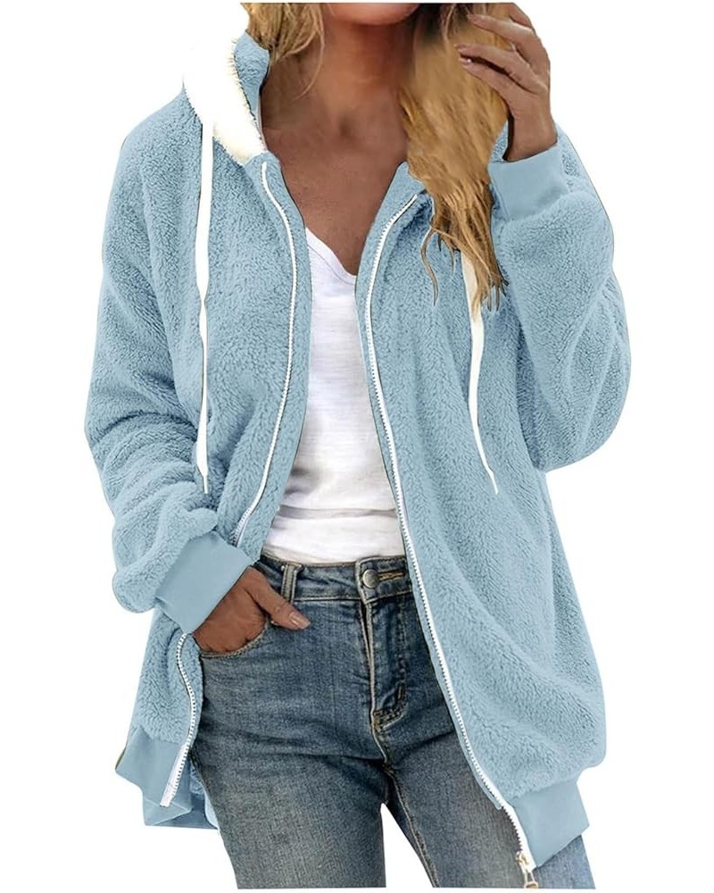 Women's Winter Fleece Shacket Cardigans Warm Comfy Drawstring Zip Up Hooded Sweatshirts Lightweight Sherpa Coats Best Sellers...