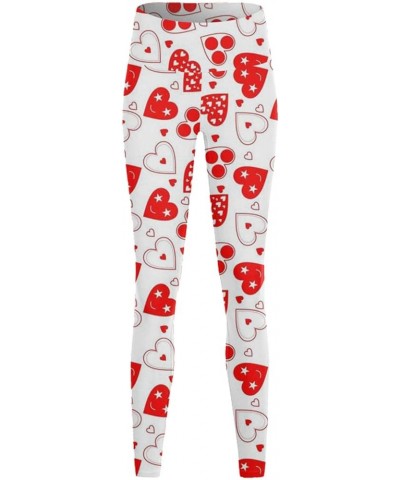 Women Valentine's Day Leggings Love Printed High Waisted Tummy Control Yoga Tights Colored Stretch Party Costume A-red $10.06...