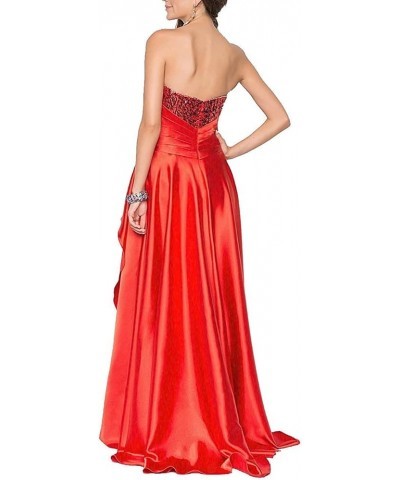 Strapless Sequin High Low Evening Party Prom Gown Bridesmaid Dresses Fuchsia $31.78 Dresses