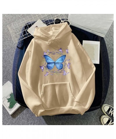 Cute Hoodies for Girls 10-12 Years Old Women Sweater Casual Pocket Drawstring Long-Sleeved Hoodie Cat Print Z103-khaki $8.67 ...