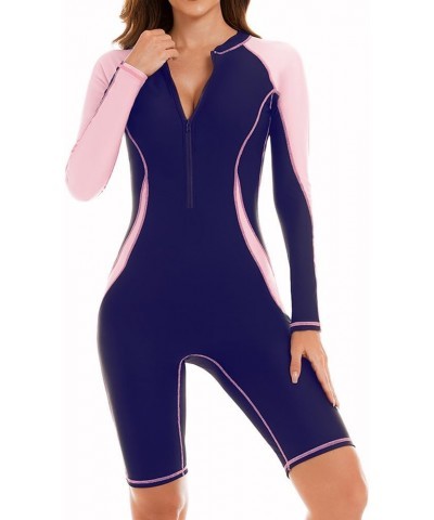 Women's One Piece Long Sleeve Rash Guard Knee High Bathing Suits Swimsuit Sport Surfing Wear Athletic Swimwear Pattern-28005 ...