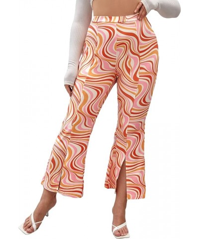 Women's Snakeskin High Waist Casual Flare Bell Bottom Stretch Long Pants Multicolor Plus $10.79 Leggings