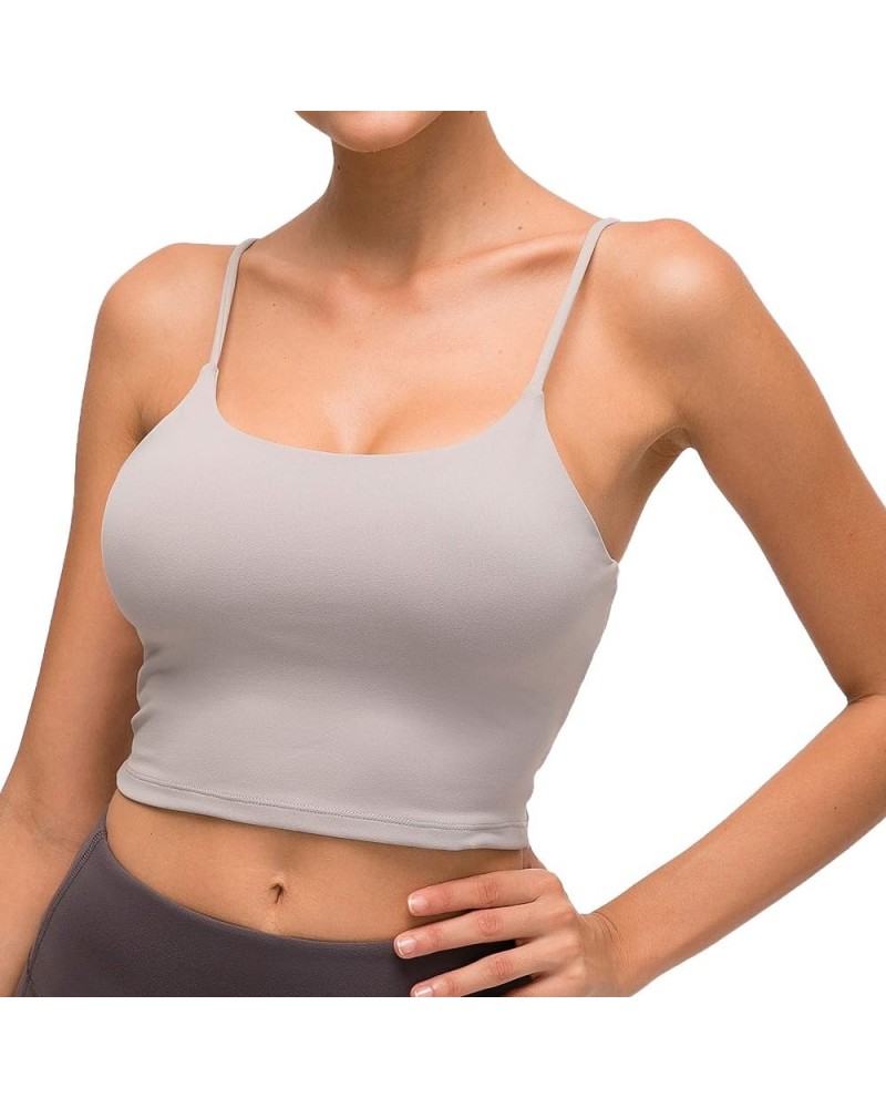 Women Padded Sports Bra Fitness Workout Running Shirts Yoga Tank Top Light Grey $12.99 Lingerie