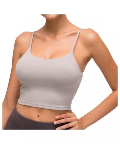 Women Padded Sports Bra Fitness Workout Running Shirts Yoga Tank Top Light Grey $12.99 Lingerie