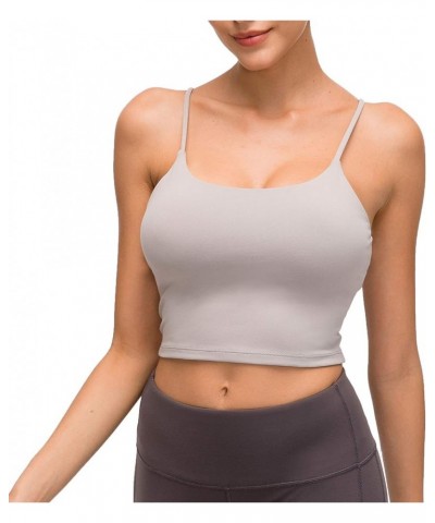 Women Padded Sports Bra Fitness Workout Running Shirts Yoga Tank Top Light Grey $12.99 Lingerie