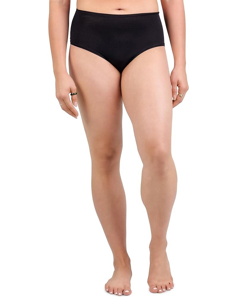 Super Soft Comfy No Odor Merino Wool Bikini Brief High Waisted Black $17.81 Lingerie