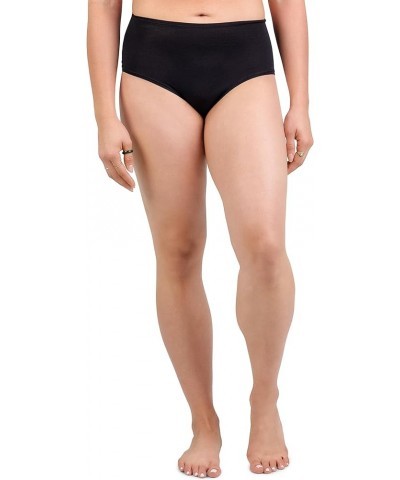 Super Soft Comfy No Odor Merino Wool Bikini Brief High Waisted Black $17.81 Lingerie