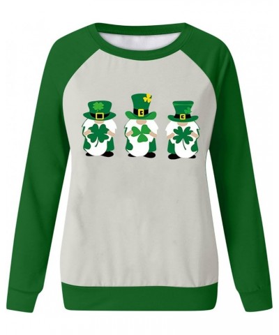 St Patrick'S Day Sweatshirt Shamrock Shirt for Women Crew Neck Long Sleeve Shirt Casual Clover Loose Sweatshirt 02-white $12....