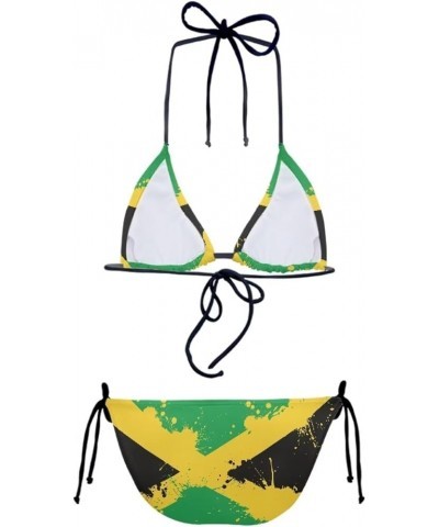 Womens Triangle Bikini Sets High Cut Tie Side 2 Piece Jamaica $12.59 Swimsuits