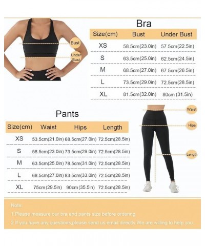 2 Pieces Workout Sets for Women Workout Outfits High Waist Leggings with Sports Bra Crop Tops Fitness for Yoga Gym Camp Black...