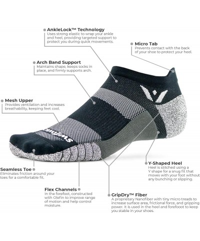 Swiftwick- FLITE XT ZERO Non-Slip Running Socks, Golf Socks, Ultimate Stability Black - 3 Pairs $13.74 Socks