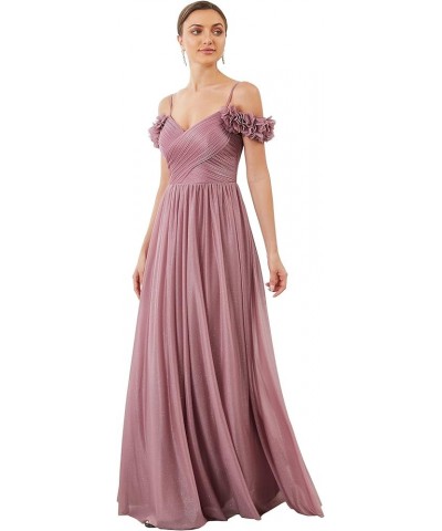 Women's A-Line Off Shoulder Spaghetti Strap Tulle Formal Evening Gowns 50183 Orchid $12.09 Dresses