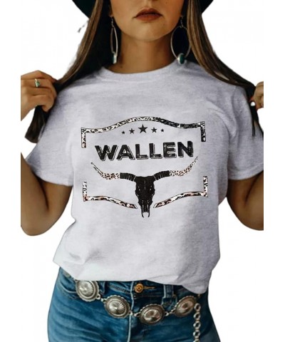 Cowboy Steer Skull Leopard Bleached T-Shirt for Women Western Cowgirl Shirt Vintage Western T-Shirt Rodeo Cowboy Shirts Light...