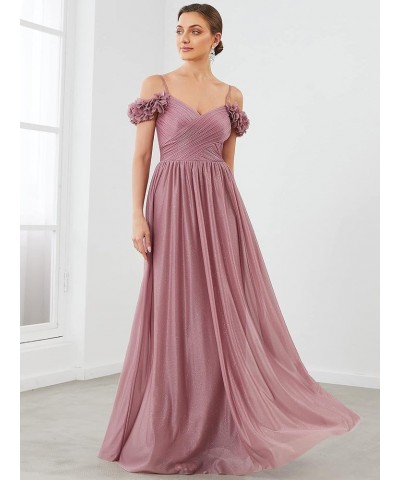 Women's A-Line Off Shoulder Spaghetti Strap Tulle Formal Evening Gowns 50183 Orchid $12.09 Dresses