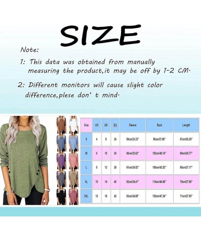 Long Sleeve Tops for Women,Spring Casual Button Trim Zipper Tops Shirts Trendy Long Sleeve V-Neck Blouse Tees Tunic C-sky Blu...