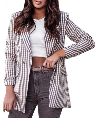 Womens Casual Blazers Puff Sleeve Open Front Office Long Sleeve Fall Bussiness Blazer Jackets Work Suit with Pockets Pink-b $...