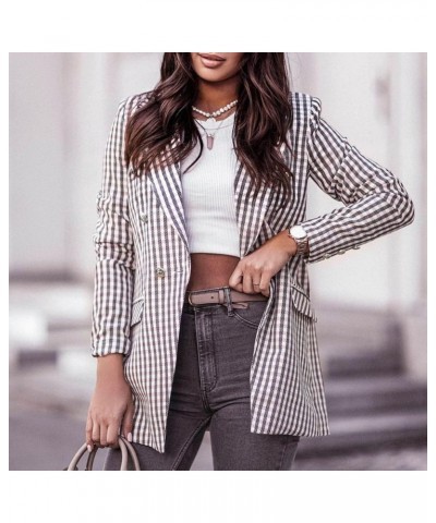 Womens Casual Blazers Puff Sleeve Open Front Office Long Sleeve Fall Bussiness Blazer Jackets Work Suit with Pockets Pink-b $...