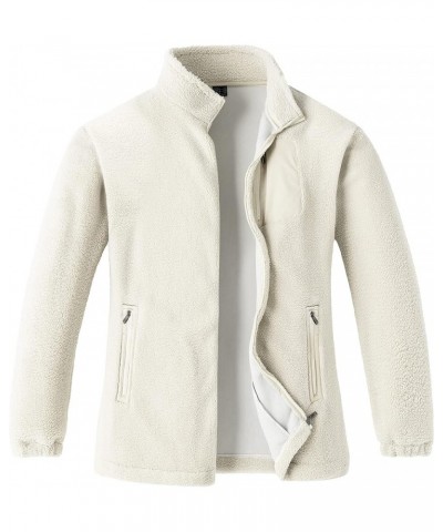 Plus Size Women's Winter Warm and Lightweight Thicken Fleece Jacket Beige $26.39 Coats