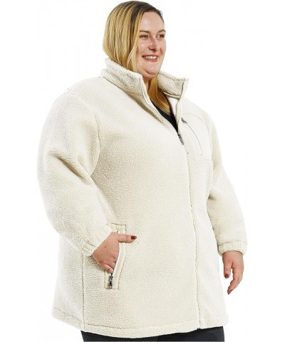 Plus Size Women's Winter Warm and Lightweight Thicken Fleece Jacket Beige $26.39 Coats