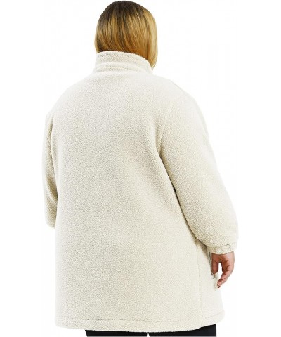 Plus Size Women's Winter Warm and Lightweight Thicken Fleece Jacket Beige $26.39 Coats