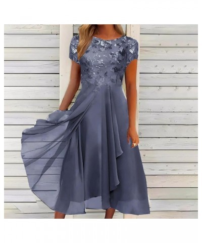 Holiday Dresses for Women Fashion Floral Print Sleeveless Maxi Dress Elegant Casual O Neck A Line Plus Size Dress B01gray $10...