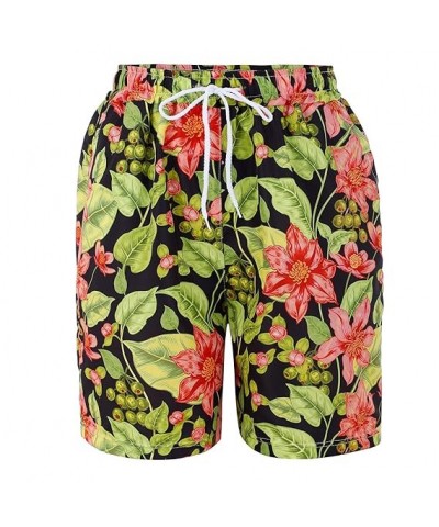 Women's Casual Shorts Summer Comfy Beach Shorts Elastic Waist Floral Print With 2 7 Inseam Shorts Women (Yellow, XXL) XX-Larg...