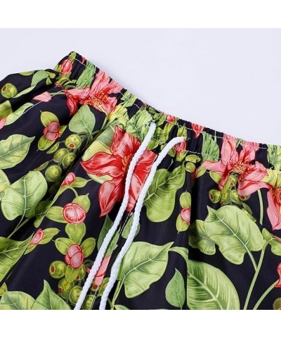 Women's Casual Shorts Summer Comfy Beach Shorts Elastic Waist Floral Print With 2 7 Inseam Shorts Women (Yellow, XXL) XX-Larg...