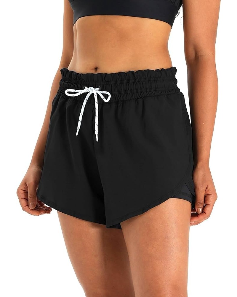 Women's Quick Dry Swim Shorts High Waist Summer Board Shorts Floral Beach Shorts Swim Trunks No Liner Hw01 Black $10.32 Swims...