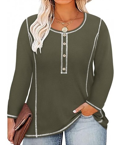 Plus Size Tops for Women Long Sleeve Raglan V Neck T Shirts Tunic Fall Blouse Xl-5Xl 14W -28W A369t-green $16.79 Tops