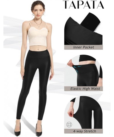 Women's 25''/27''/29'' Faux Leather Leggings High Waist Slacks Tall Petite Pants for Workout 25" inseam (Petite) Black $28.08...