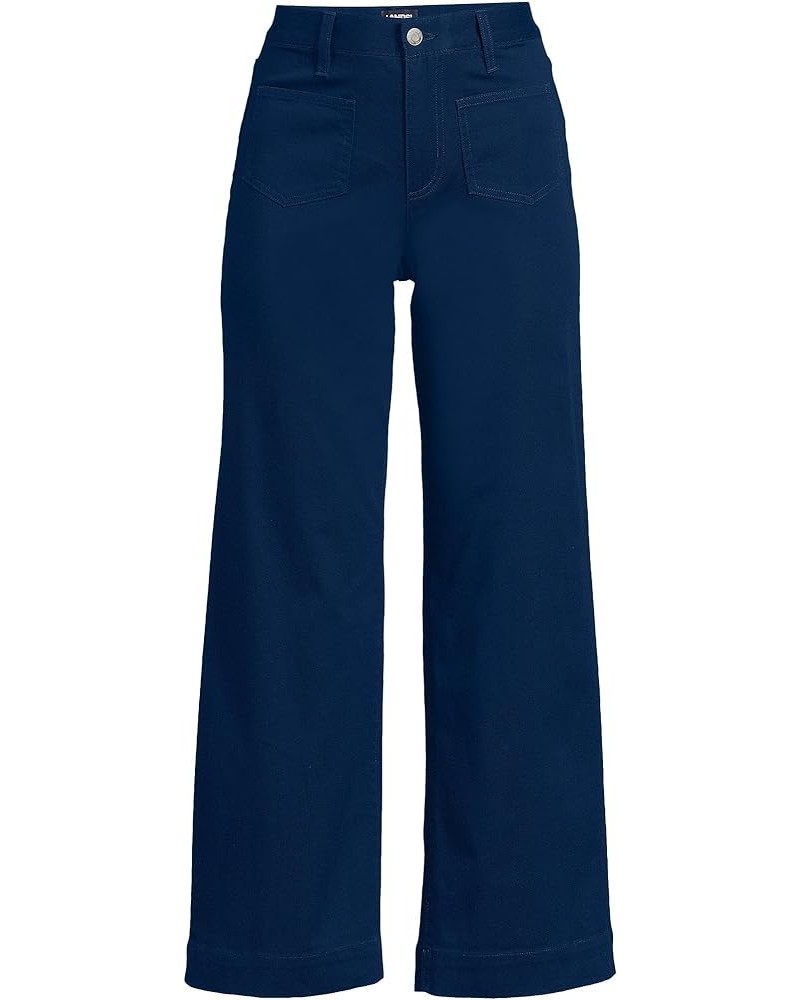 Women's High Rise Patch Pocket Chino Crop Pants Deep Sea Navy $29.17 Pants