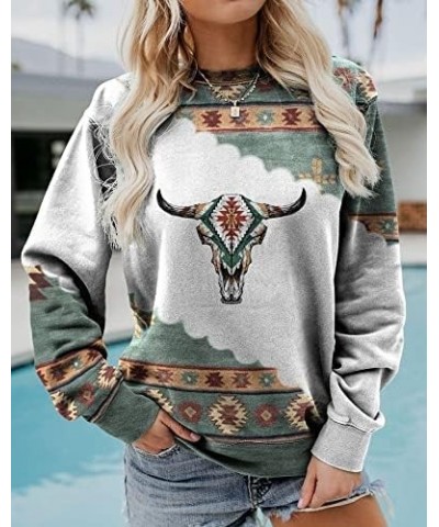 Womens fall fashion 2023 hoodies Western Aztec Geometric Long Sleeve Sweatshirts Ethnic Graphic Pullover Casual Tops P $8.69 ...