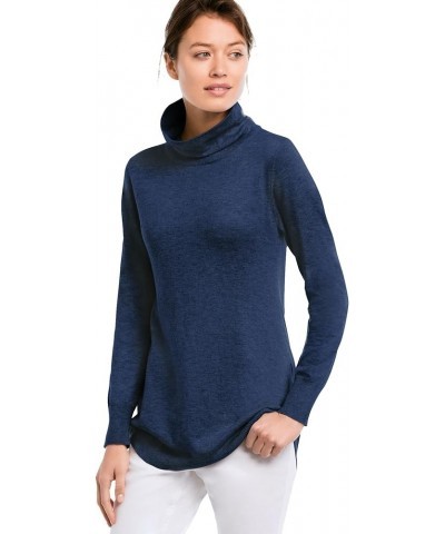 Women's Plus Size Audrey Turtleneck Sweater Pullover Vintage Navy $23.94 Sweaters