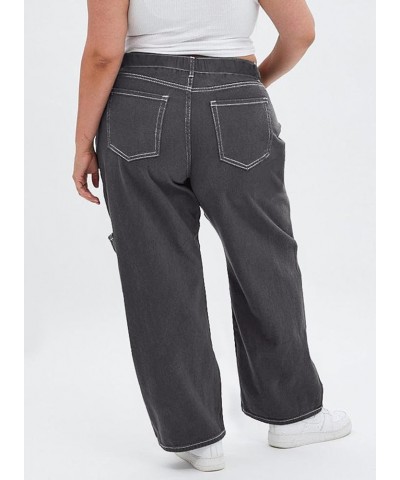 Womens Plus Size Cargo Pants High Waisted Stretch Wide Leg Baggy Pants Casual Trousers with Pockets(1X-5X) Dark Grey $18.45 P...