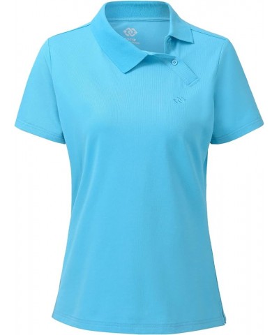 Golf Shirts Women Dri Fit Golf Wear for Women Moisture Wicking Collared Golf Shirts Sky Blue X-Small X-Small A02-sky Blue $8....