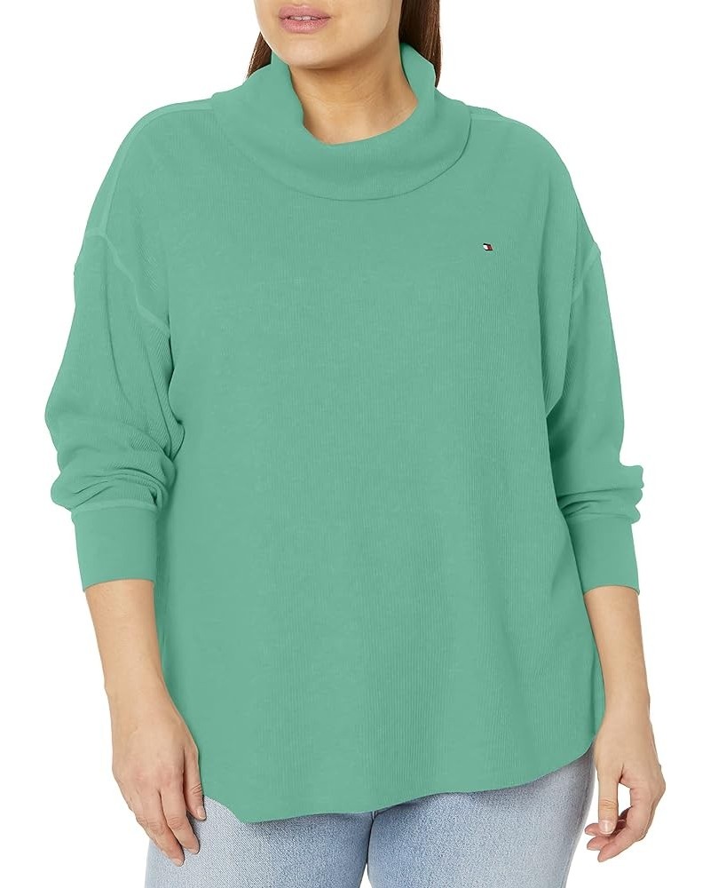 Women's Long Sleeve Turtleneck Big & Tall Crème De Menthe $13.19 T-Shirts