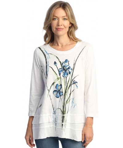 Floral Print Layered Tunic Top Ashley White $34.86 Tops