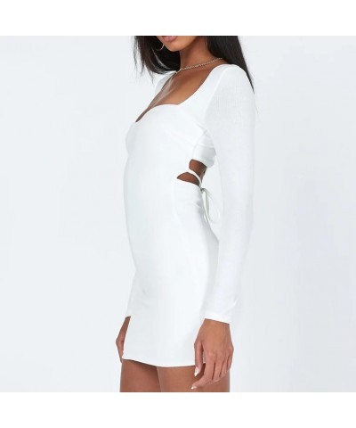 Women Y2k Long Sleeve Bodycon Mini Dress Vintage Mesh Low Cut Short Dress Fall Sexy Cocktail Club Mini Dress Clubwear 23oct19...