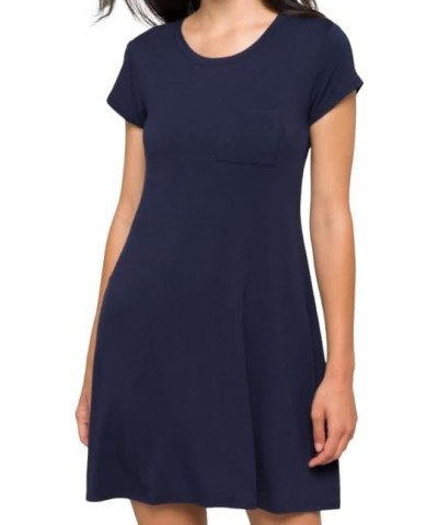 Alison Short Sleeve One Pocket Scoop Neck T-Shirt Dress - Market & Spruce Navy $11.61 Dresses