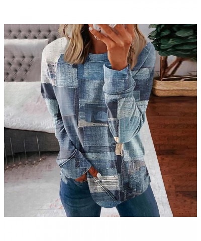 Womens Crewneck Sweatshirts Loose Fit Long Sleeve Tops Fashion Dressy Casual Lightweight Tunic Pullover 2a-blue $9.73 Hoodies...