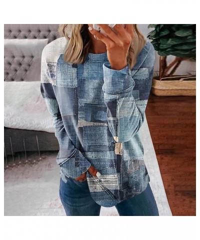 Womens Crewneck Sweatshirts Loose Fit Long Sleeve Tops Fashion Dressy Casual Lightweight Tunic Pullover 2a-blue $9.73 Hoodies...